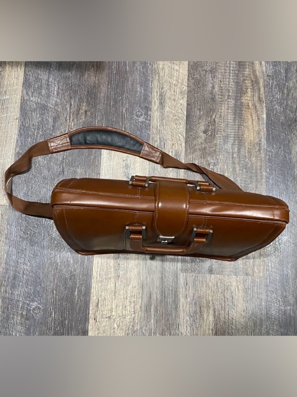 Vintage Brown Leather Briefcase Attache Case Klein Combination Lock Laptop Bag - Picture 4 of 8